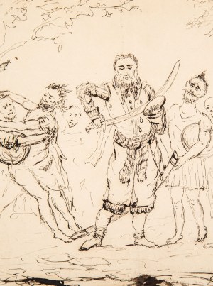 Jan Styka (1858 Lwów - 1925 Rzym), Szkic kompozycyjny do obrazu 