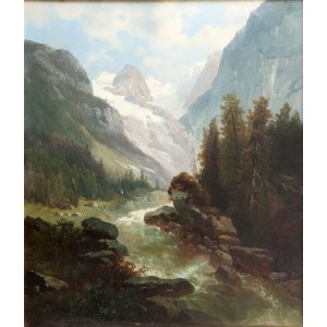 Josef Thoma (1850 Vienna - 1926 Vienna), Wild stream in Dachstein