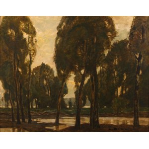 Ludwig Dill (1848 Gernsbach - 1940 Karlruhe), Twilight on the floodplain