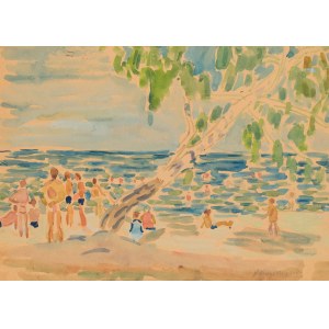 Stanislaw Kopystyński (1893 Yaroslavl - 1969 Wroclaw), Beach on the Baltic Sea