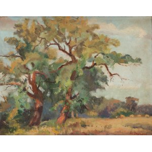 Szczepan Skorupka (1903 Warschau - 1997 Warschau), Landschaft mit Bäumen