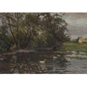 Jan Gasinski (1903 Wólka Grodzisk - 1967 Gdynia), Pond in Chylonia, 1950s-60s.