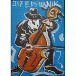 Edward Dwurnik, Painting, Contrabassist