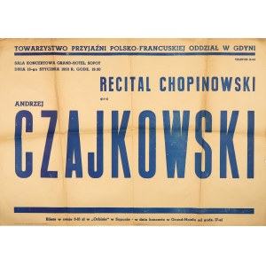 GDYNIA -- CZAJKOWSKI Andrzej (1935-1982). Recital Chopinowski gra Andrzej Czajkowski. 1953