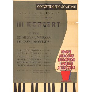 WARSCHAU - Philharmonie. Drittes pädagogisches Konzert Über einige Musikinstrumente und über das Orchester. 1959