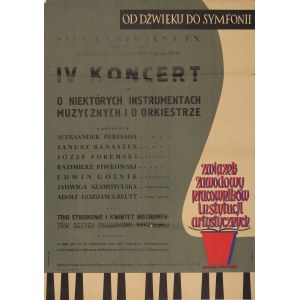 VARŠAVA - Filharmónia. Štvrtý výchovný koncert O niektorých hudobných nástrojoch a o orchestri. 1959