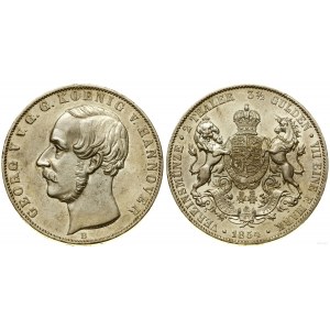 Niemcy, dwutalar = 3 1/2 guldena, 1854 B, Hanower