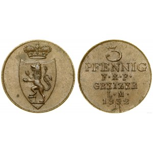 Niemcy, 3 fenigi, 1832 L, Saalfeld