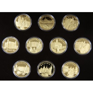 Poland, Third Republic, set of 10 medals, Castles and Palaces, silver, Treasury of the Polish Mint