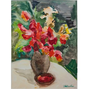 Irena Knothe (1904-1986), Blumenstrauß in einer Vase, 1970er Jahre.