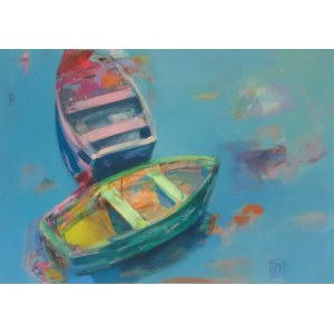 Jadwiga Wolska, Boats on the Water, 2020