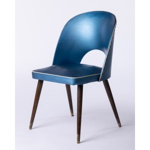 Krzesło tapicerowane niebieskie, lata 50./60. XX w.