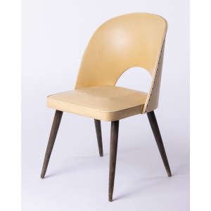 Krzesło tapicerowane żółte, lata 50./60. XX w.