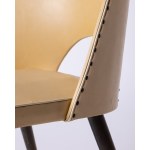 Krzesło tapicerowane żółte, lata 50./60. XX w.