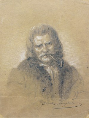 Andrzej Grabowski (1833 Zwierzyniec - 1886 Lwów), Portret mężczyzny z fajką