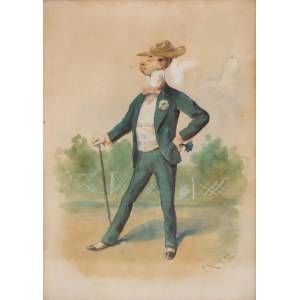 Franciszek Kostrzewski (1826 Warsaw - 1911 there), Elegant gentleman with a cigarette, 1892