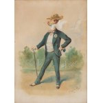 Franciszek Kostrzewski (1826 Warszawa - 1911 tamże), Elegancki pan z papierosem, 1892