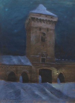 Odo Dobrowolski (1883 Czerniowice - 1917 Kijów), Brama Floriańska nocą, 1910