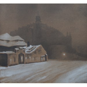 Stanisław Fabijański (1865 Paryż - 1947 Kraków), Wawel we mgle, 1919