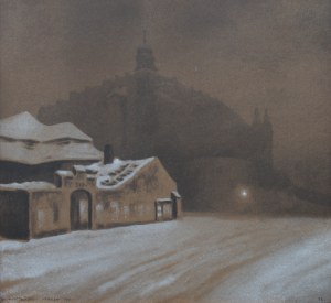 Stanisław Fabijański (1865 Paryż - 1947 Kraków), Wawel we mgle, 1919