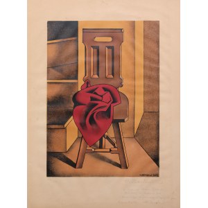 Henryk Berlewi (1894 Warszawa - 1967 Paryż), Krzesło z czerwoną draperią, 1950/1953