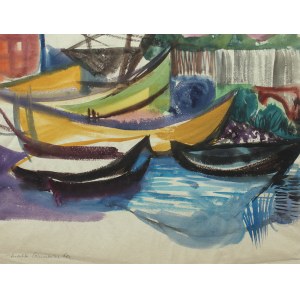Izabela Delekta-Wicińska (b. 1921), Boats, 1968