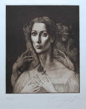 Ernst Fuchs (1930 Wiedeń-2015 tamże), Portret Christine Kaufmann
