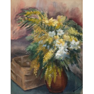 Abraham Weinbaum (1890 Kamieniec Podolski - 1943 Sobibór), Blumenstrauß aus Mimosen, 1932