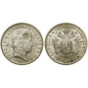 Austria, 20 krajcarów, 1848 A, Wiedeń