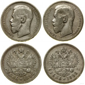 Rosja, lot 2 x rubel, 1896 ★, 1898 ★, Paryż