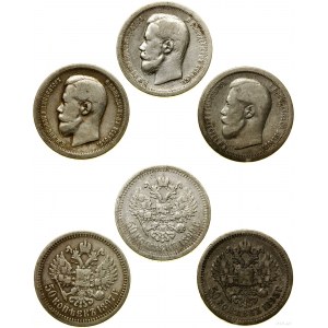 Rosja, lot 3 x 50 kopiejek, 1895 (Petersburg), 1897 (Paryż), 1899 (P