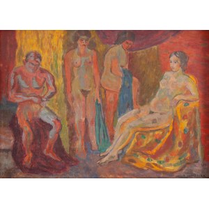 Zbigniew Pronaszko (1885 Żychlin - 1958 Kraków), Four Nudes in a Studio, 1935
