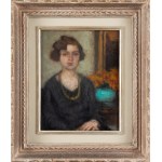 Alfons Karpinski (1875 Rozwadów near Tarnobrzeg - 1961 Kraków), Portrait of a woman with a gold necklace, 1920s-1930s.