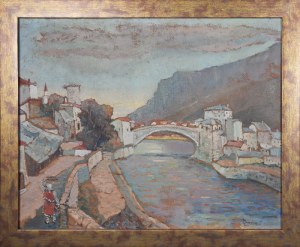 Lesław ZAJĄCZKOWSKI (UR. 1927), Pejzaż z Jugosławii-Mostar