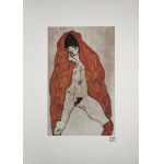 Egon Schiele (1890-1918), Nude with red shawl