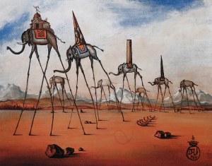 Salvador Dali (1904-1989), Elefanti Giraffa