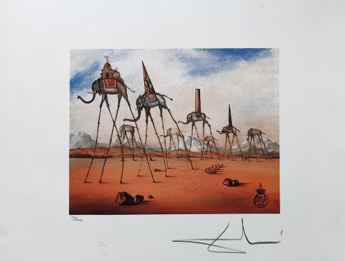 Salvador Dali (1904-1989), Elefanti Giraffa