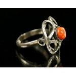 Silver ring with coral, ORNO (203)