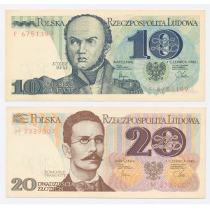 PRL, 10 i 20 złotych 1982. Razem 2 szt. (354)