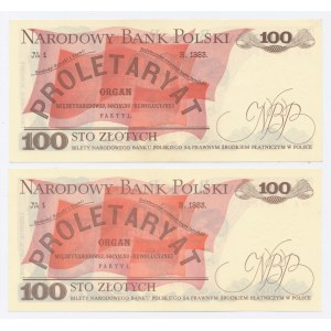 PRL, 100 złotych 1979 HA. Razem 2 szt. (358)