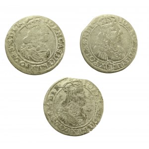 Jan Kazimierz, zestaw szóstaków 1663, 1665, 1667. Razem 3 szt. (417)