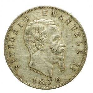 Italy, Victor Emmanuel II, 5 lira 1870 (210)