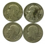 II RP, zestaw 5 złotych 1932 -1934 Głowa kobiety. Razem 35 szt. (221)