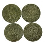 II RP, zestaw 5 złotych 1932 -1934 Głowa kobiety. Razem 35 szt. (221)
