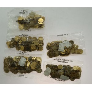 III RP, zestaw 5 woreczków bankowych 1 grosz 2006 (396)