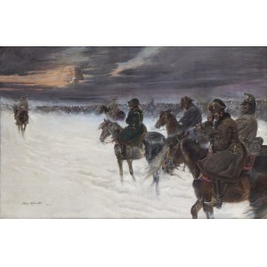 Jerzy Kossak (1886 Kraków - 1955 Kraków), Vision von Napoleon beim Rückzug aus Moskau, 1932