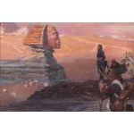 Wojciech Kossak (1856 Paris - 1942 Krakau), Napoleon und die Sphinx (Napoleon in Ägypten, Zwei Sphinxe), 1910