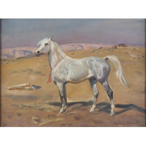 Wojciech Kossak (1856 Paris - 1942 Krakow), Arab in the desert, 1921
