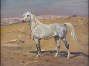 Wojciech Kossak (1856 Paryż - 1942 Kraków), Arab na pustyni, 1921