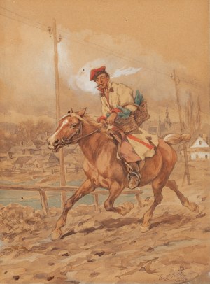 Juliusz Kossak (1824 Nowy Wiśnicz - 1899 Kraków), Krakowiak na koniu, 1892